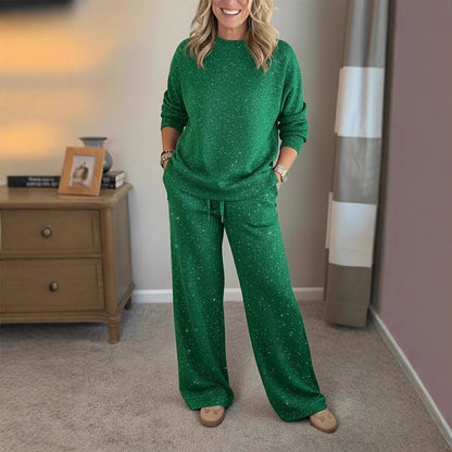 Women's Sparkle Lounge Set 2 Piece Sweatshirt Pants