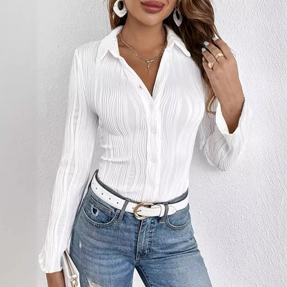 Autumn Winter Women's Slim-Fit Solid Color Versatile T-Shirt Top