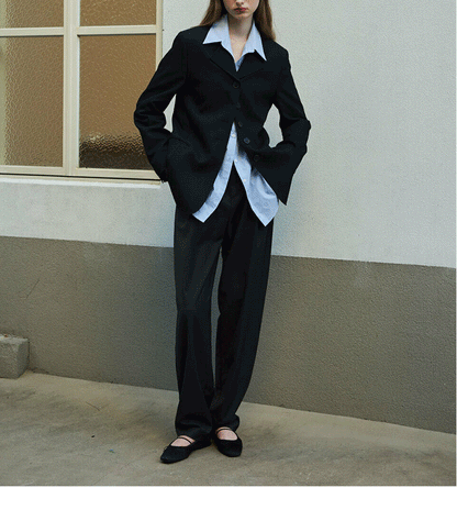 Women’s Cotton Mid-Length Button-Up Shirt Loose Casual Top