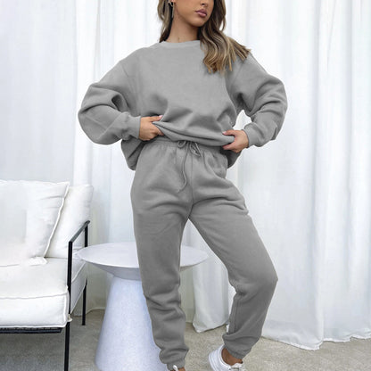 Fleece Sweatshirt and Jogger Pants Two Piece Set