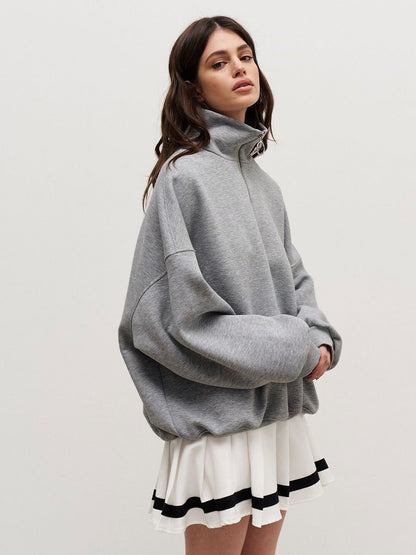 Oversized Quarter Zip Sweatshirt Women Casual Loose Fit