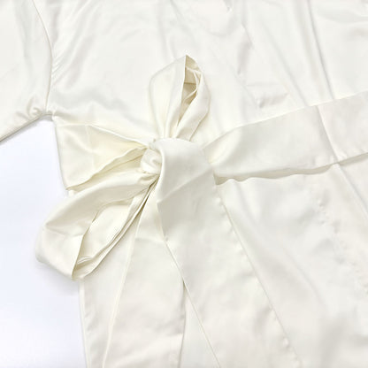 Sexy Satin V-Neck Tie Waist Long Sleeve Mini Dress