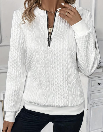 Women's Half Zip Quilted Sweatshirt Casual Pullover