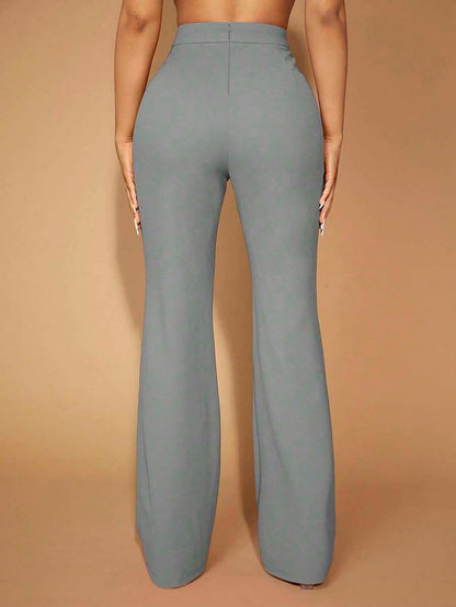 High Waist Straight Leg Pants | Women's Work Trousers
