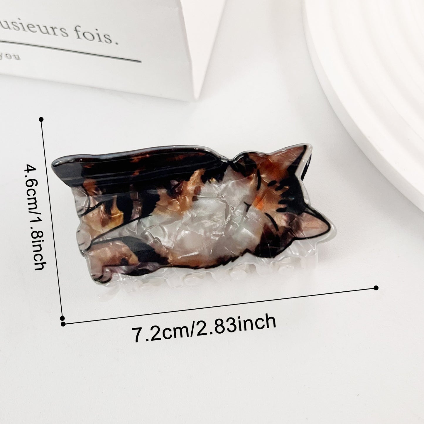 Cute Cat Hair Claw Clips Kawaii Shell Pattern for Women