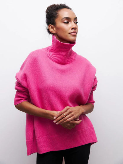 Women's Oversized Mock Neck Sweater Casual Fall Winter