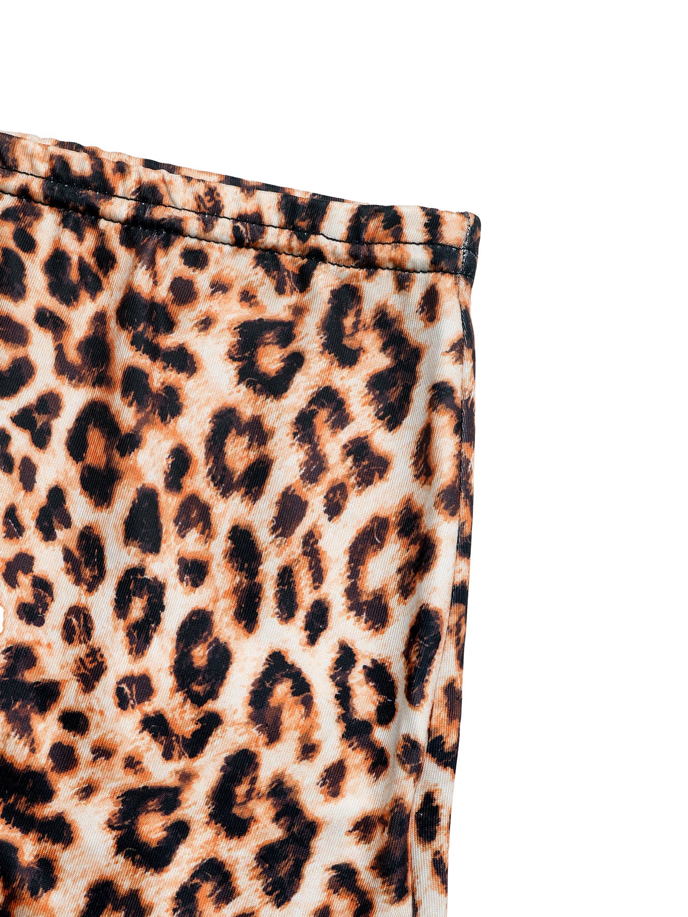 Leopard Print Lace Trim Boyshorts Stretchy Mid Rise Shorts