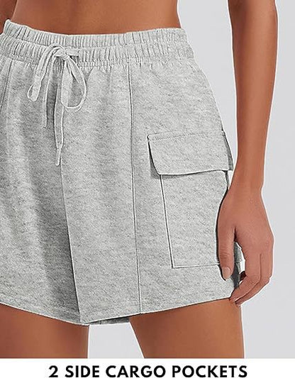 Women's High-Waisted Drawstring Cargo Shorts – Casual Summer Shorts