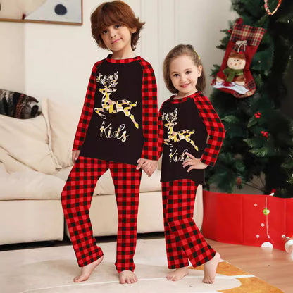 Deer Alphabet Christmas Parent-Child Package Printed Christmas Pajama Set