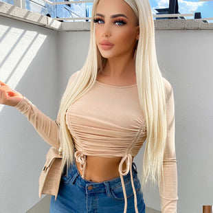 Women's Ribbed Long Sleeve Henley Bodysuit