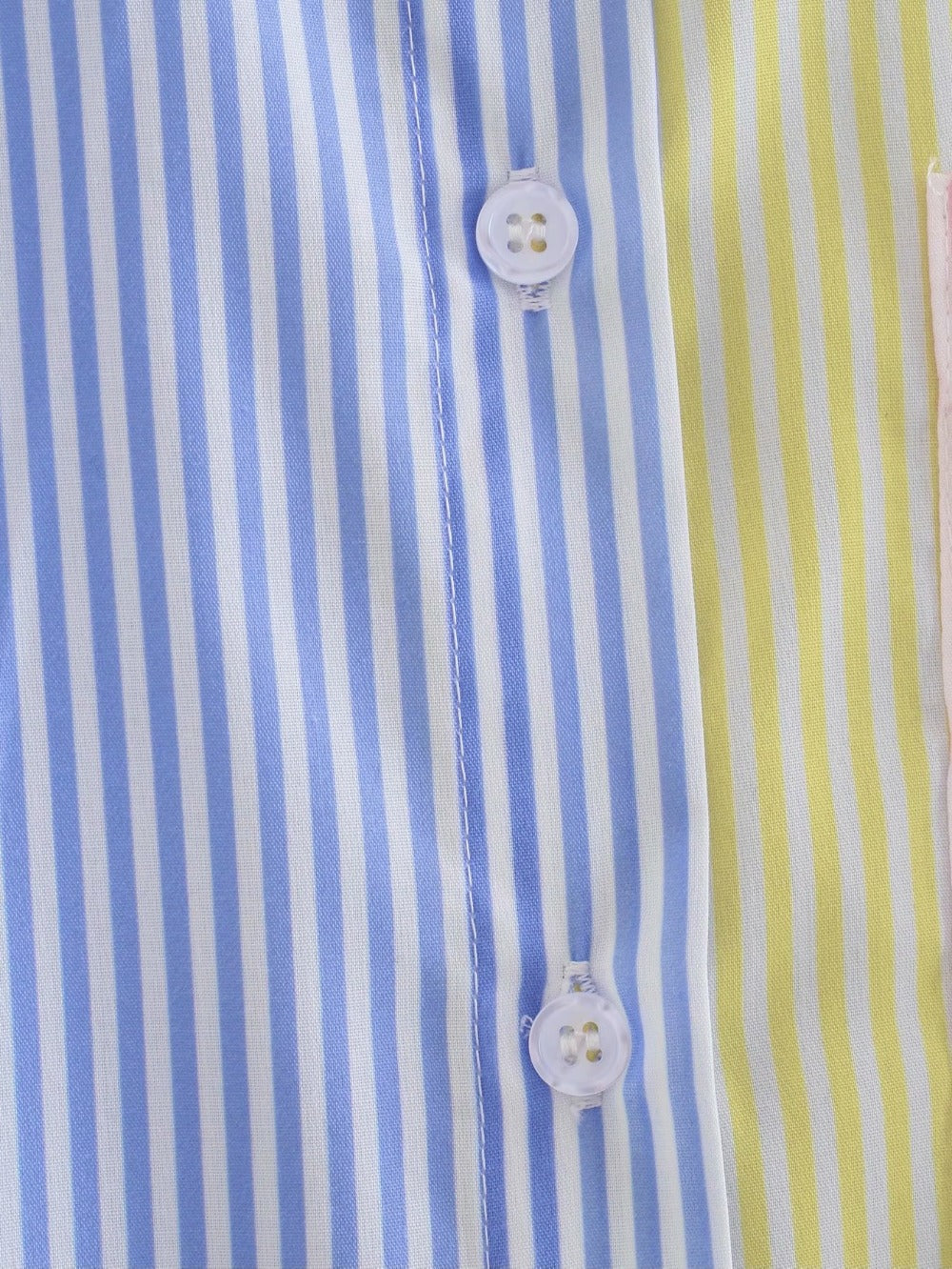 Women's Color Block Striped Oversized Button Down Shirt