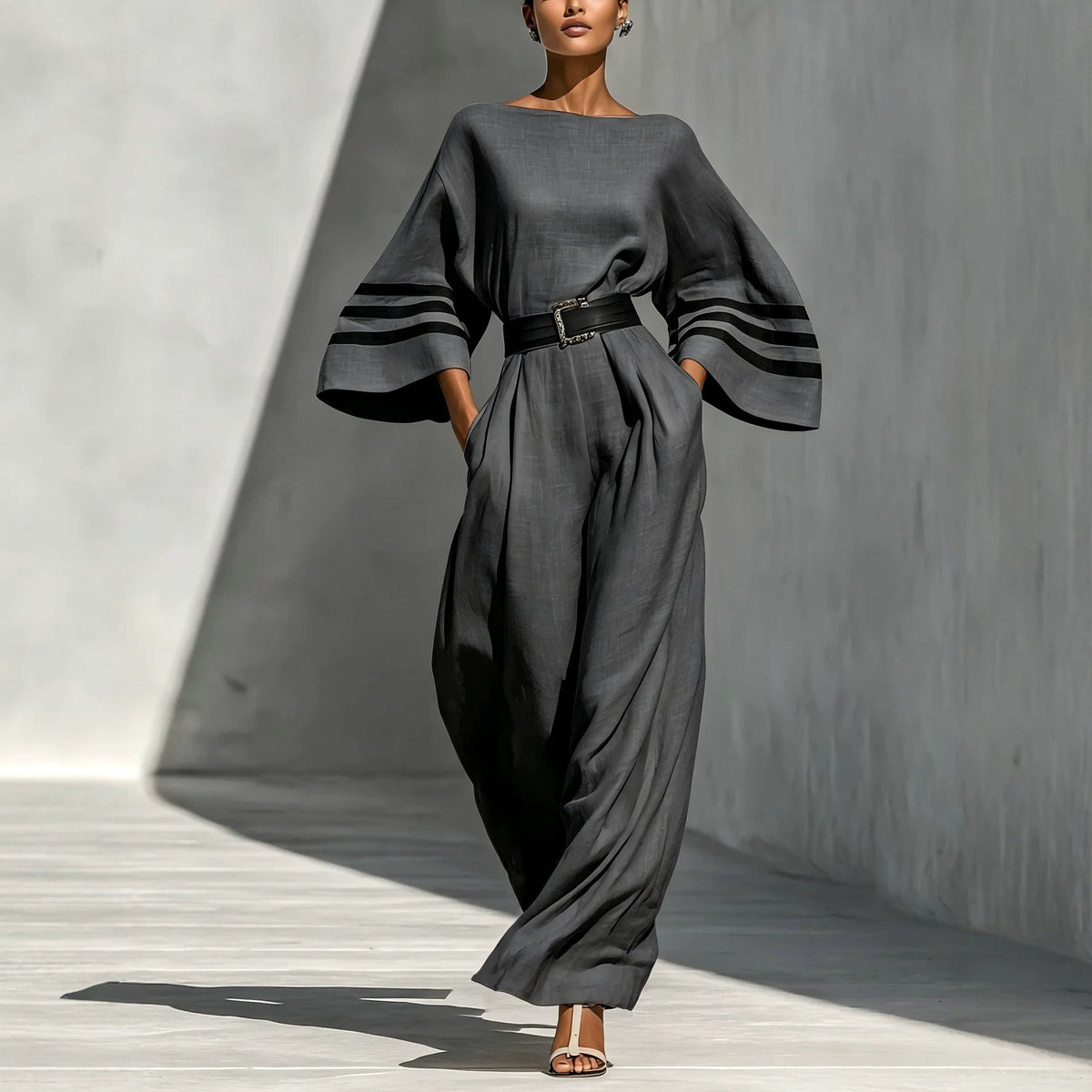 Women's Linen Blend Wide Leg Jumpsuit Summer Vacation