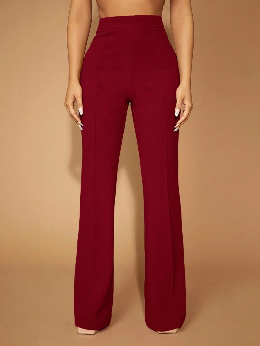 High Waist Straight Leg Pants | Women's Work Trousers