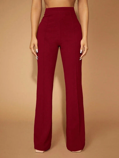 High Waist Straight Leg Pants | Women's Work Trousers