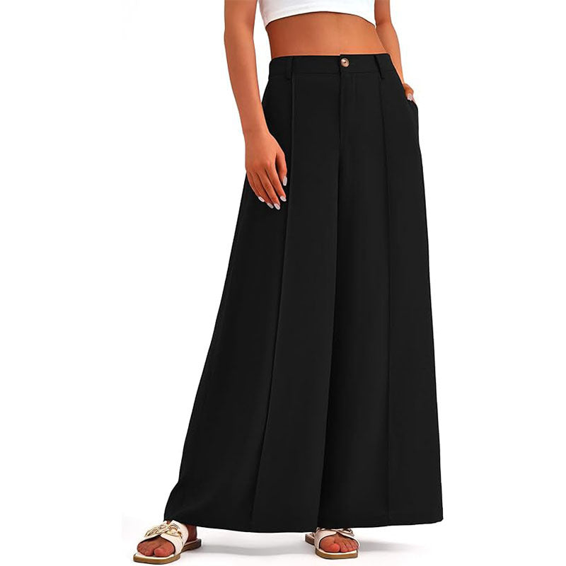 Women's High-Waisted Wide-Leg Palazzo Pants – Elegant Business Trousers