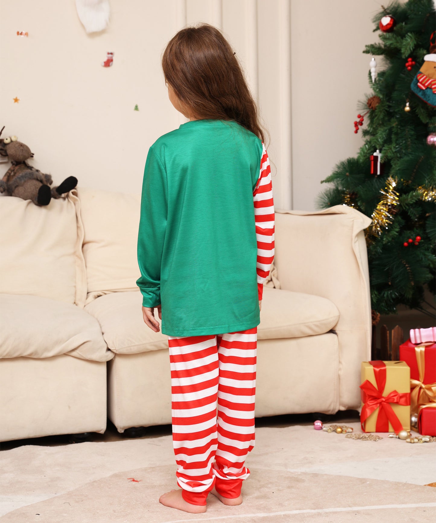 Santa Claus Deer Parent-Child Clothing Printed Loungewear Christmas Pajamas