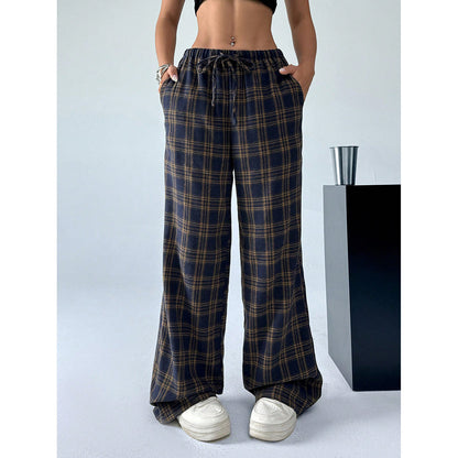 Leopard Print Wide Leg Pants High Waist Pocket Casual