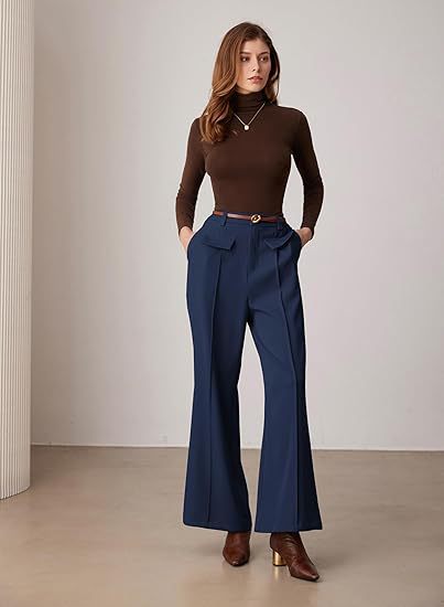 Women's High-Waist Wide-Leg Suit Pants – Elegant Business Trousers