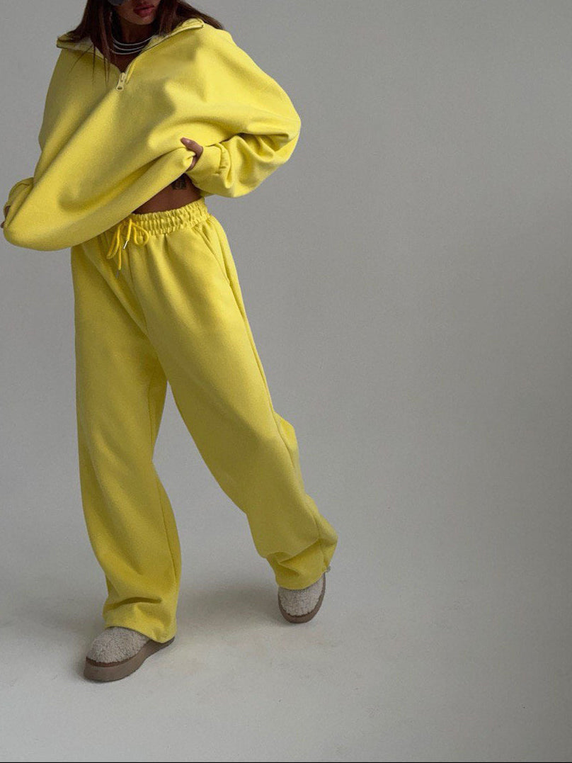 Women's Oversized Half Zip Sweatshirt Sweatpants Lounge Set