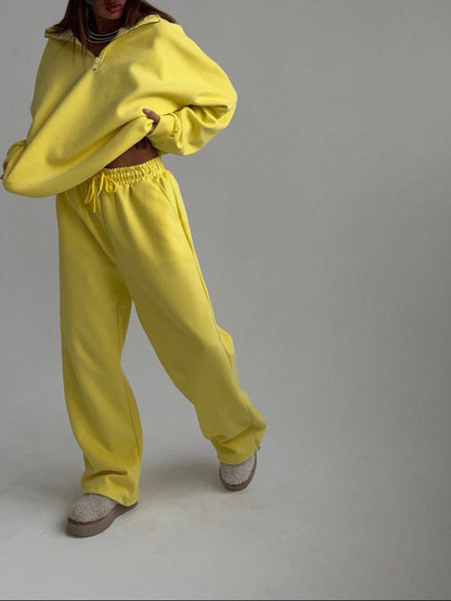 Women's Oversized Half Zip Sweatshirt Sweatpants Lounge Set