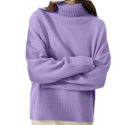 Women's Chunky Turtleneck Sweater Cozy Knit Pullover