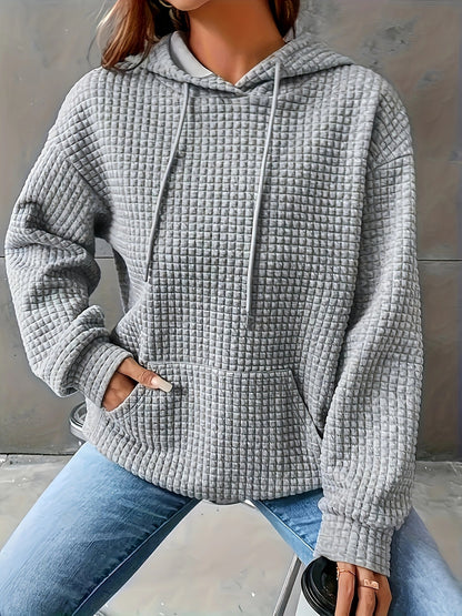 Women's Waffle Oversized Hoodie Casual Long Sleeve Pullover
