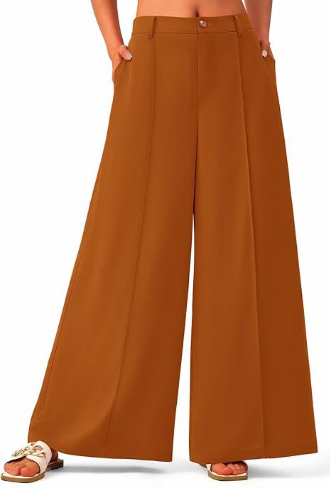 Women's High-Waisted Wide-Leg Palazzo Pants – Elegant Business Trousers