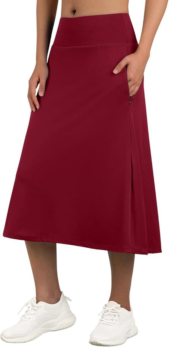 Women's High-Waisted A-Line Skirt with Pockets – Casual Sports Skirt