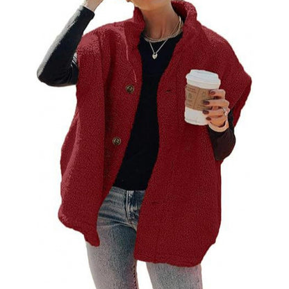 Women's Sherpa Fleece Vest Button Down Sleeveless Jacket
