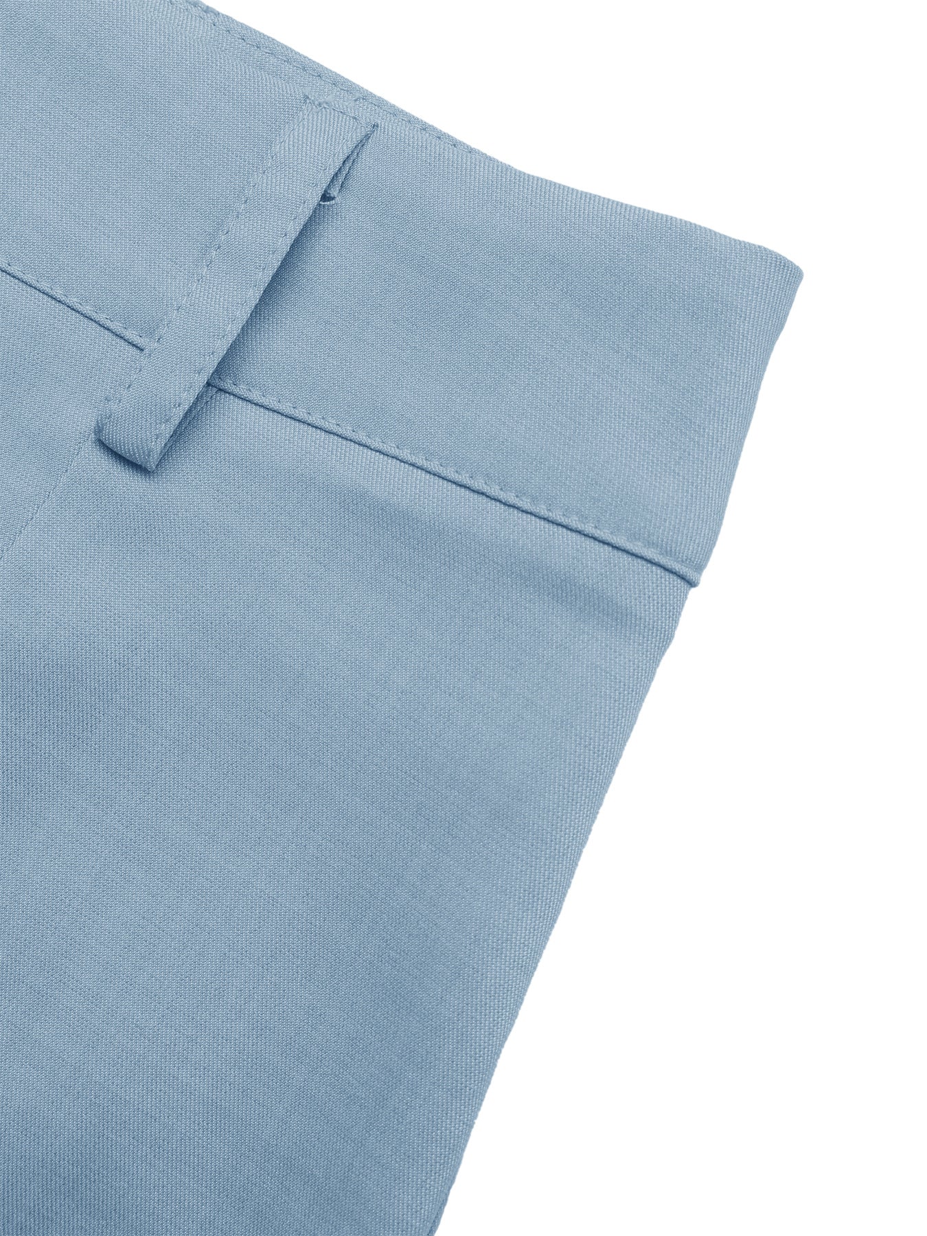 Blue Linen Look V Neck Vest & Shorts Set Summer Workwear