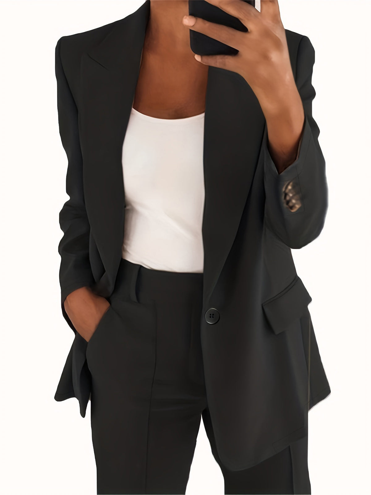 Women's Two Piece Blazer and Wide Leg Pants Suit
