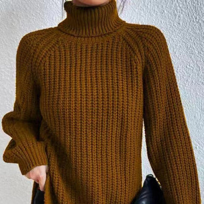 Women's Oversized Chunky Turtleneck Sweater Long Knit
