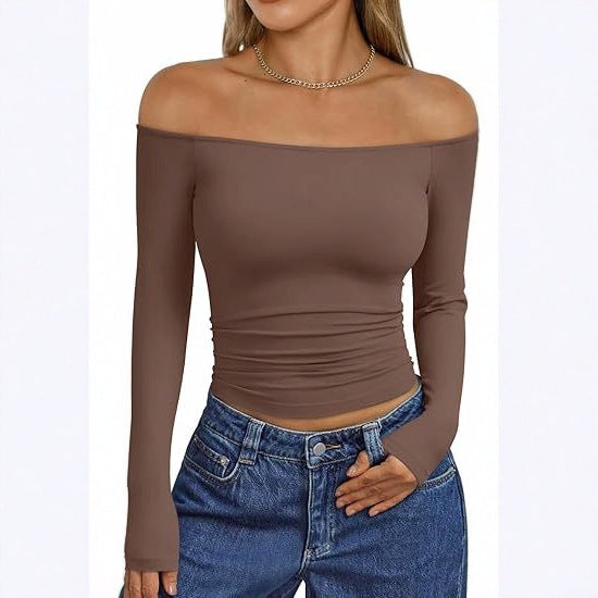 Women's Y2K Off Shoulder Long Sleeve Going Out Top