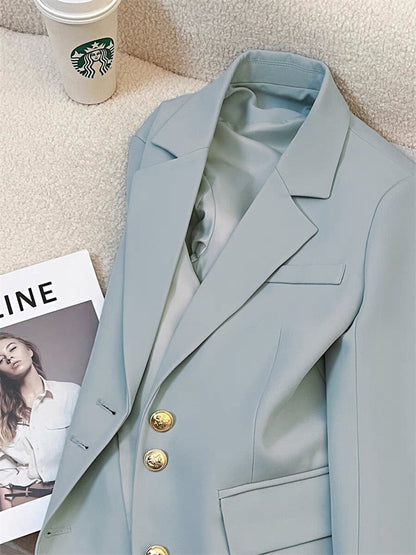 Women's Blazer with Contrast Cuffs Single Breasted
