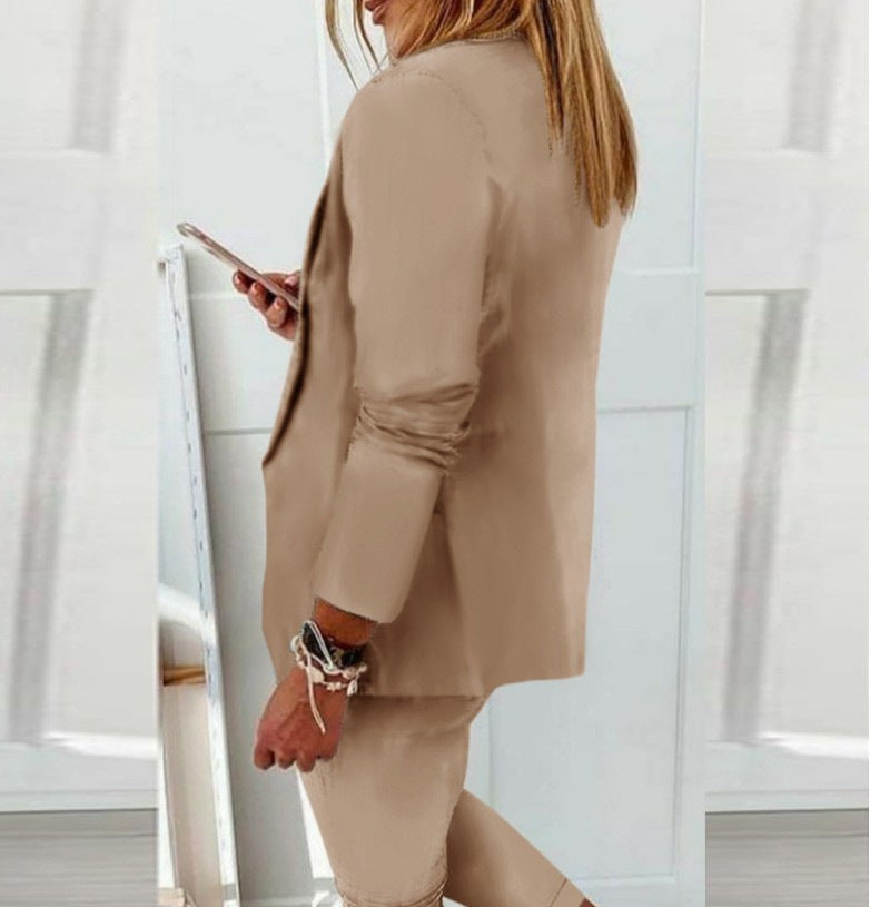 Women Two Piece Blazer Pants Matching Set