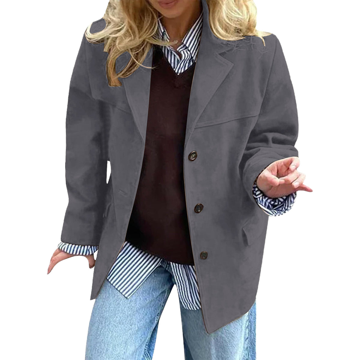 Women's Oversized Vintage Blazer Jacket