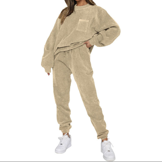 Women's Oversized Corduroy Matching Set Sweatshirt Joggers