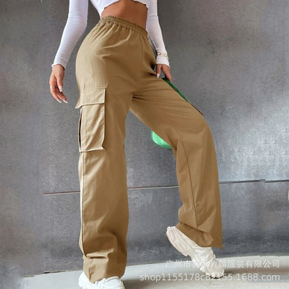 Women's High Waist Wide Leg Cargo Pants Loose Fit Trousers