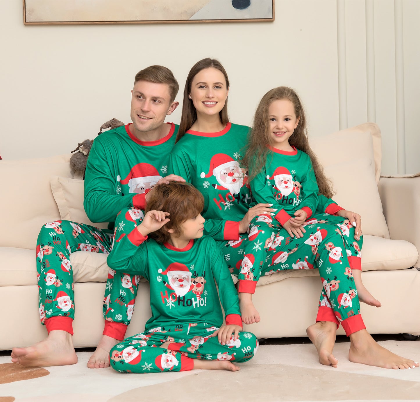 Santa Print Parent-child Set Christmas Pajamas