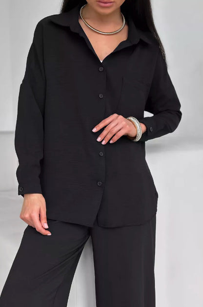 Women's Cardigan Wide Leg Pants Two Piece Lounge Set