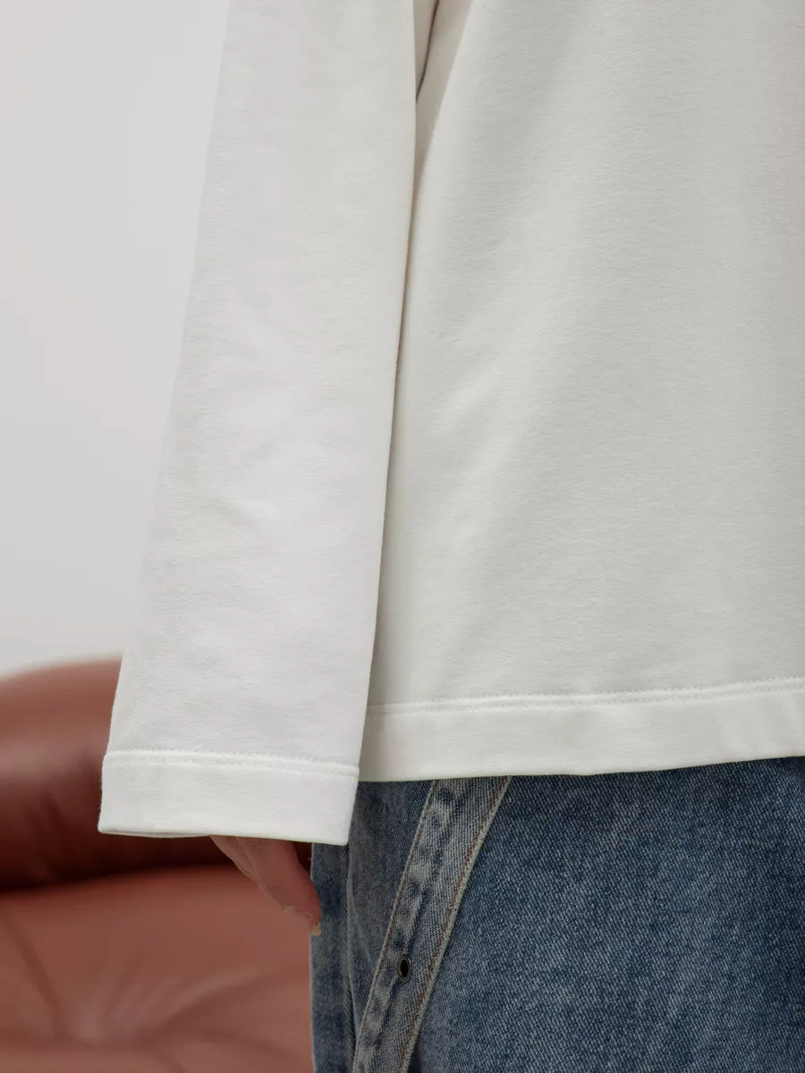 Heavyweight Cotton Long Sleeve Crewneck Oversized T Shirt