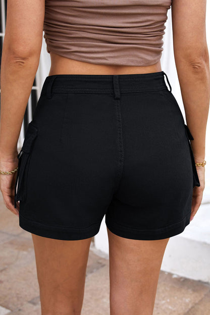 Women's High-Waisted Utility Cargo Shorts with Pockets – Trendy Summer Streetwear