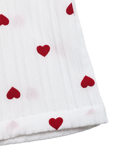 Heart Print Wide-Leg Pants Casual Summer Lounge Trousers