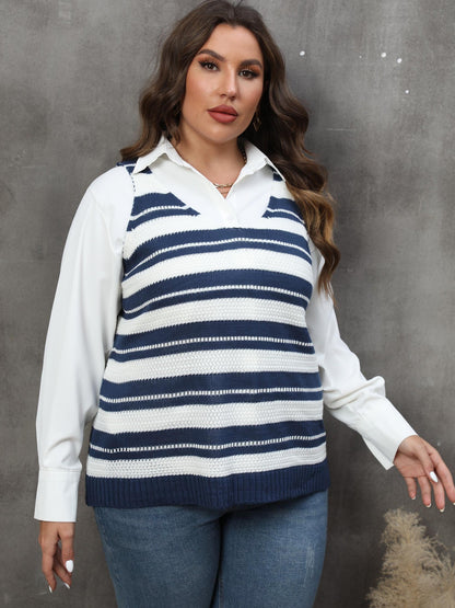 Women's striped contrasting spliced vest top