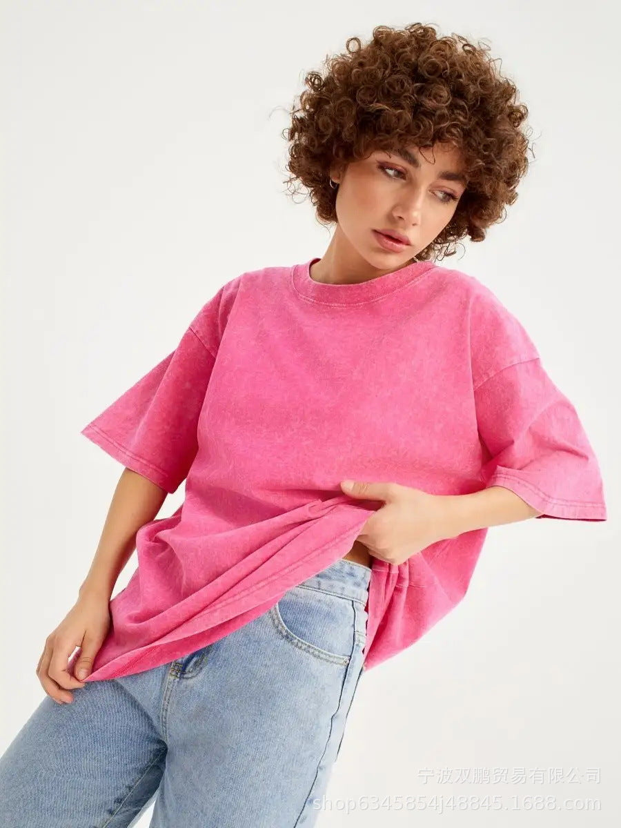 Women's Oversized Vintage Washed Cotton T-Shirt