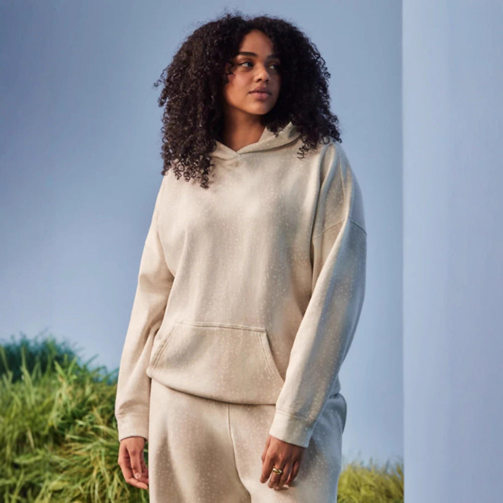 Solid Hoodie Wide Leg Pants Lounge Matching Set