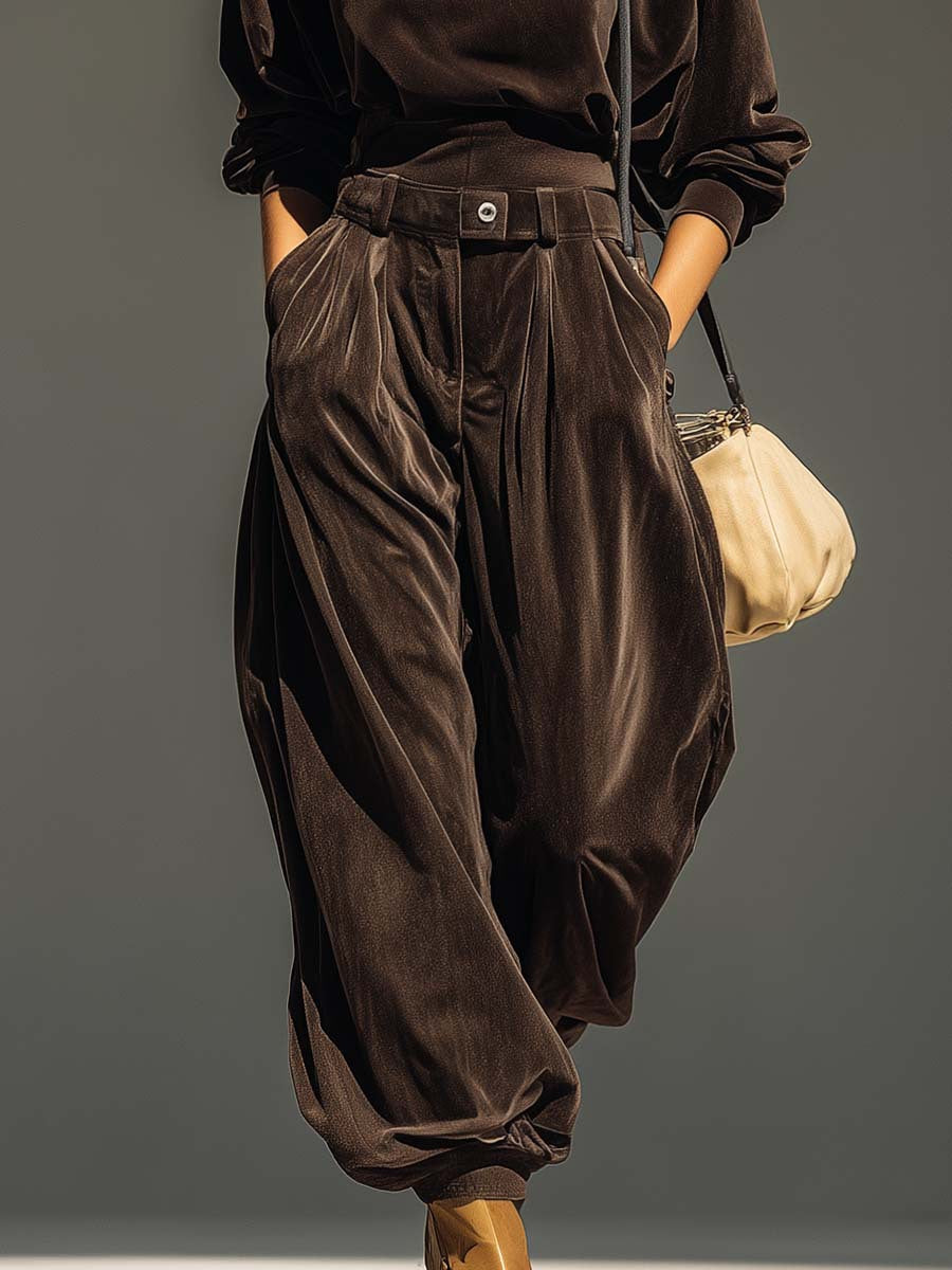 Womens Velvet Lounge Jogger Pants Set