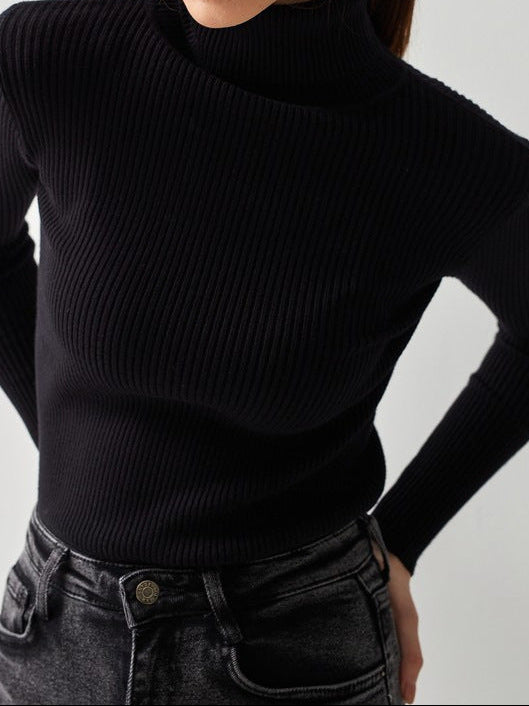 Women's Ribbed Turtleneck Sweater Lightweight Knit Top