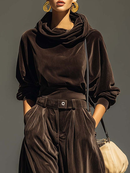 Womens Velvet Lounge Jogger Pants Set