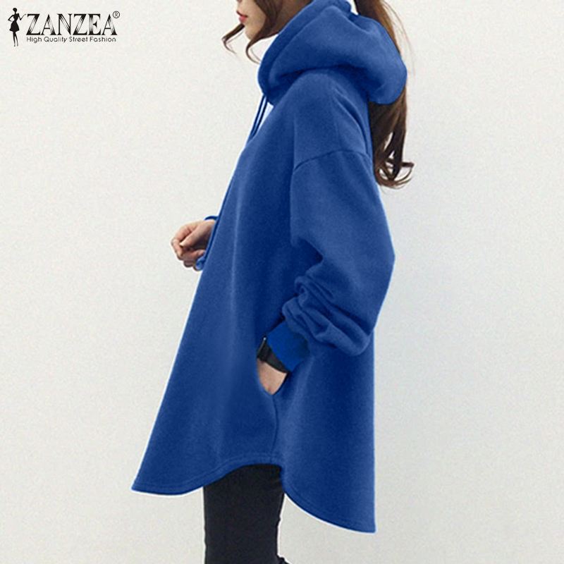 Women's Oversized Hoodie Tunic Pocket Drawstring Pullover